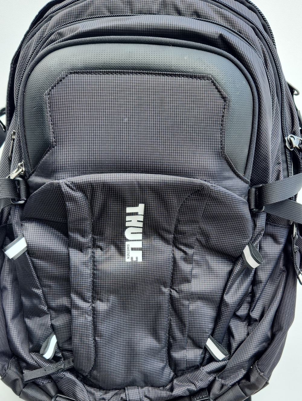 Thule Men's Charcoal Black Travel Backpack with White Logo